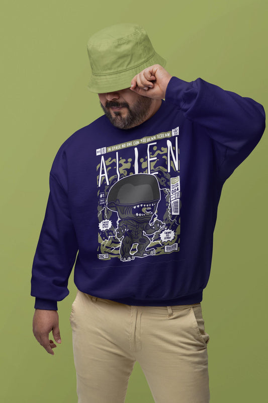 Alien Chibi Sweatshirt - Sci-Fi Graphic Pullover